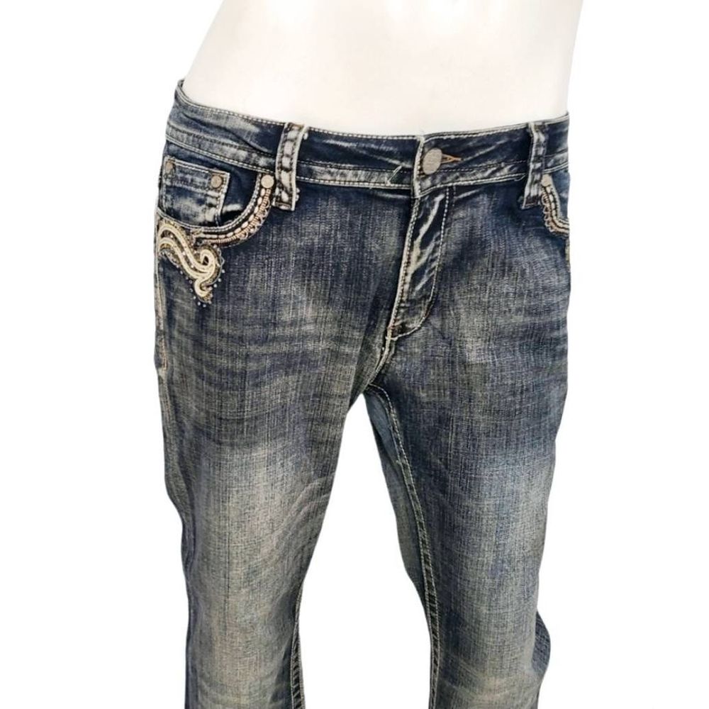 Premiere Rue 21 Boot Cut Bling Pocket Jeans size 14 - Picture 4 of 8